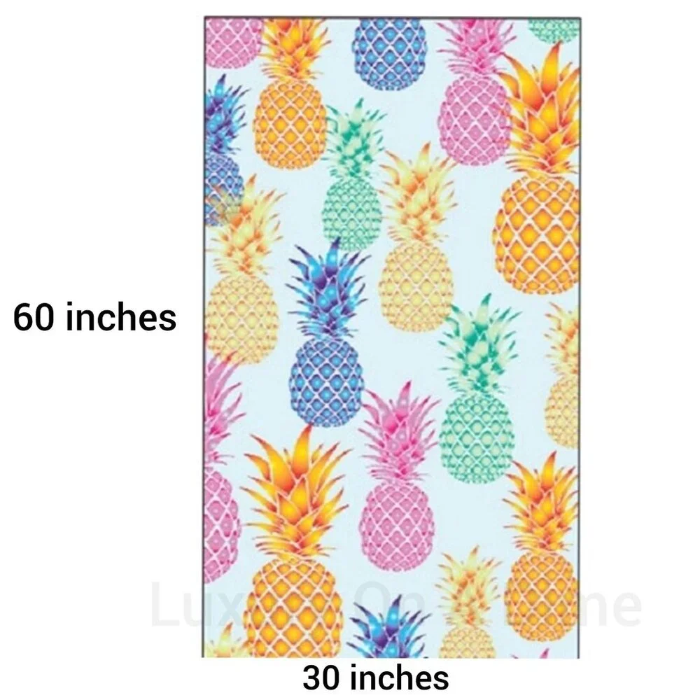 Pineapple Cotton Large Beach Towel Bath Home Bathroom 60x30 Tropical Island